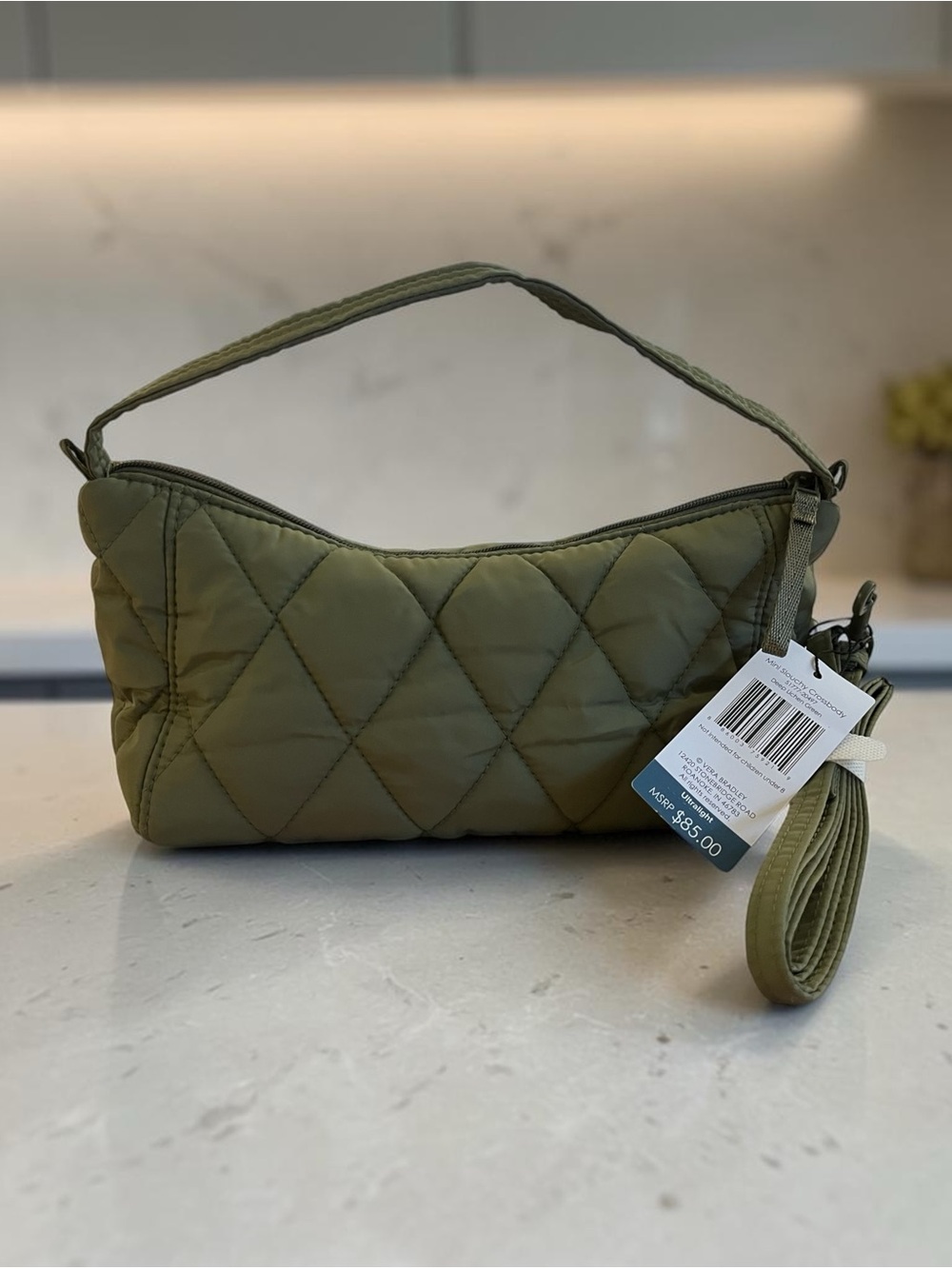 Vera Bradley Mini Slouchy Crossbody bag - Quilted Green - NWT - Picture 1 of 3
